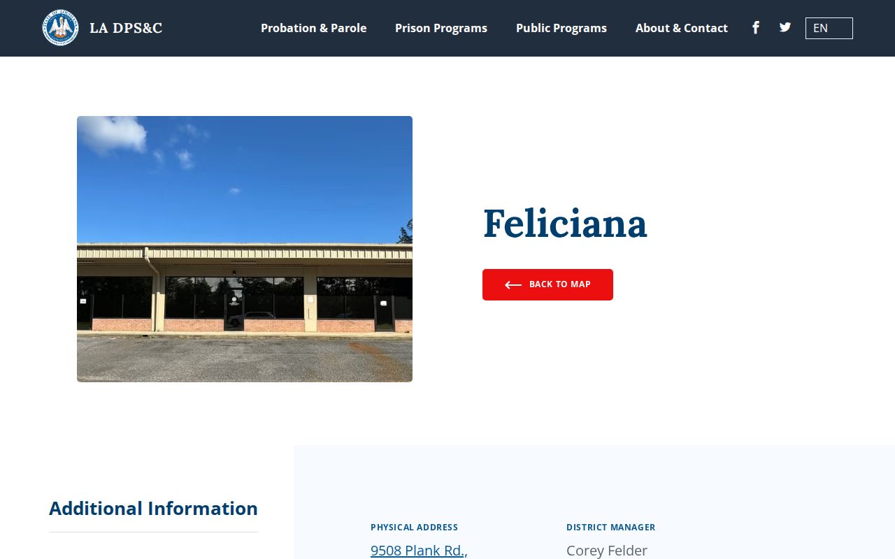 Feliciana District probation and parole office in Clinton
