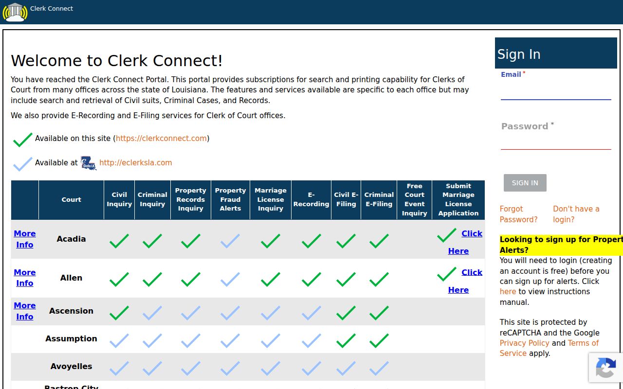 Clerk Connect remote court record access portal