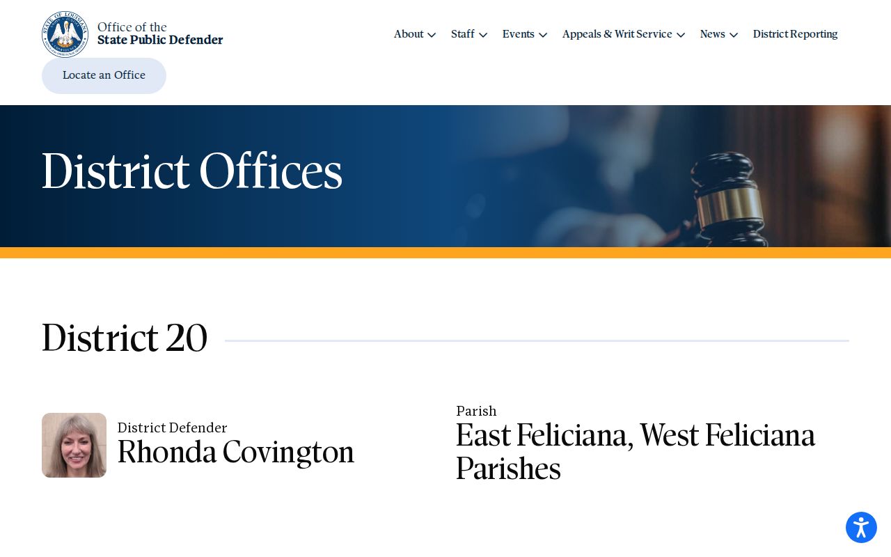 Louisiana District 20 public defender office profile