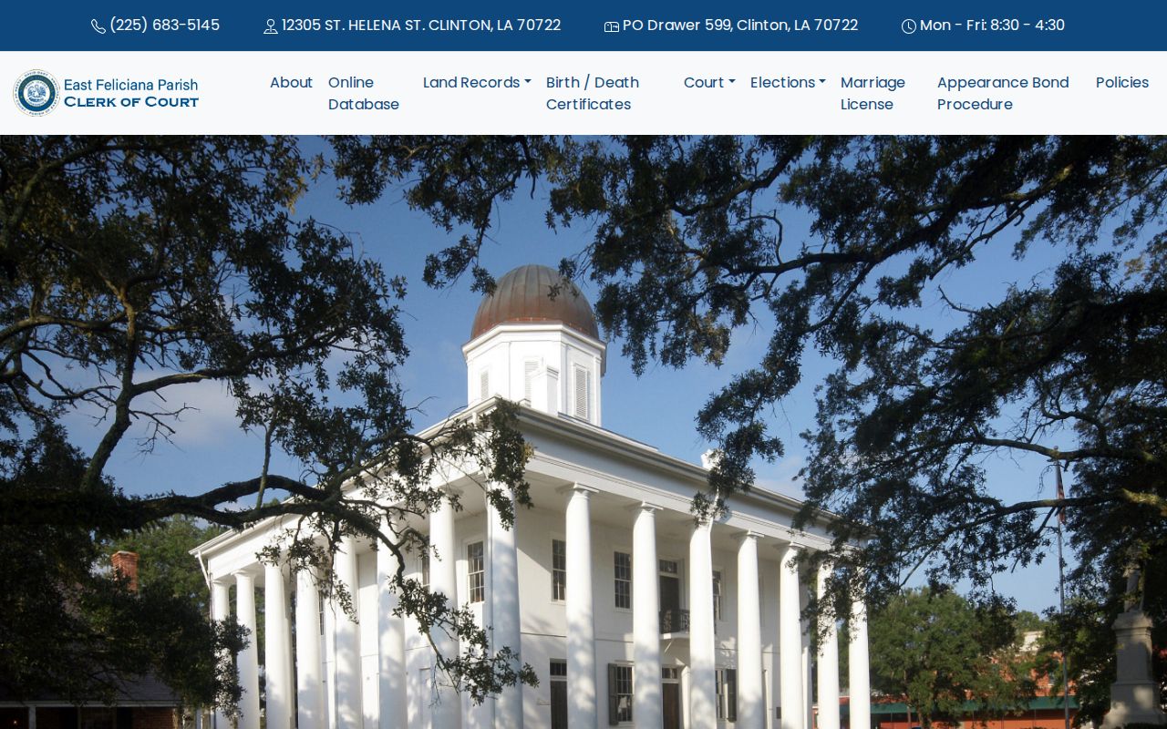East Feliciana Clerk of Court official website